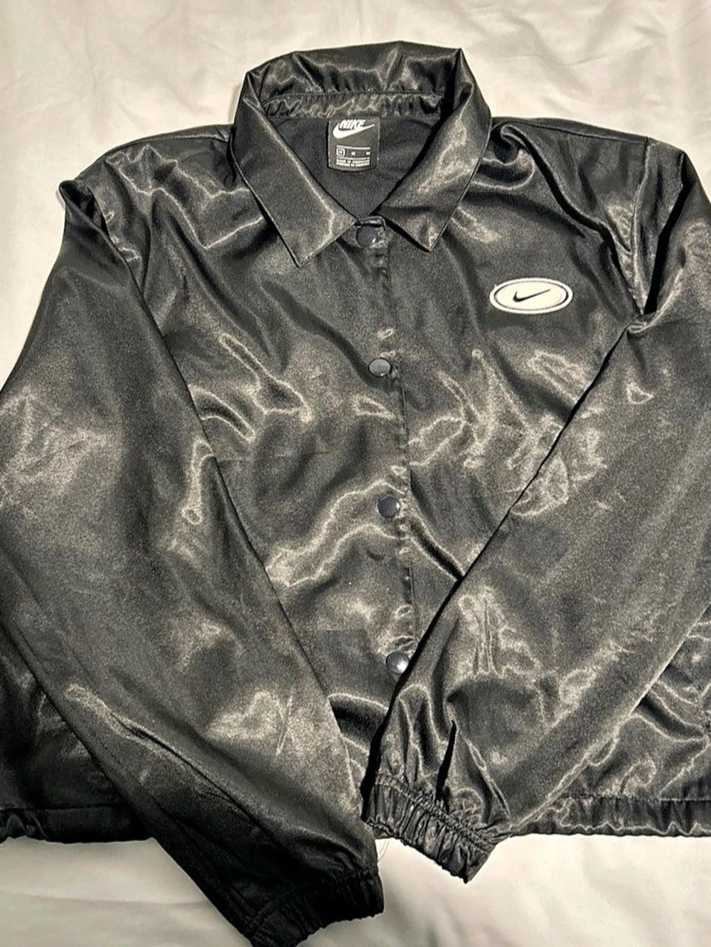 Nike HBR Unlined Coaches Jacket (Floral Oval Logo) Black